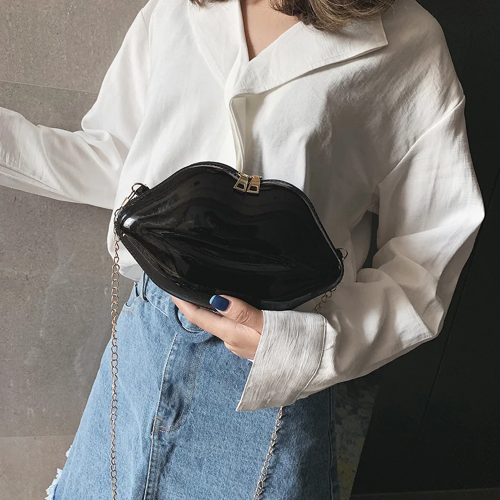 Мини-женская сумка клатч; сумочка на цепочке универсальная сумка-мессенджер модные Стикеры-губы сумки с принтом через плечо для девочек с клапаном bolsas feminina
