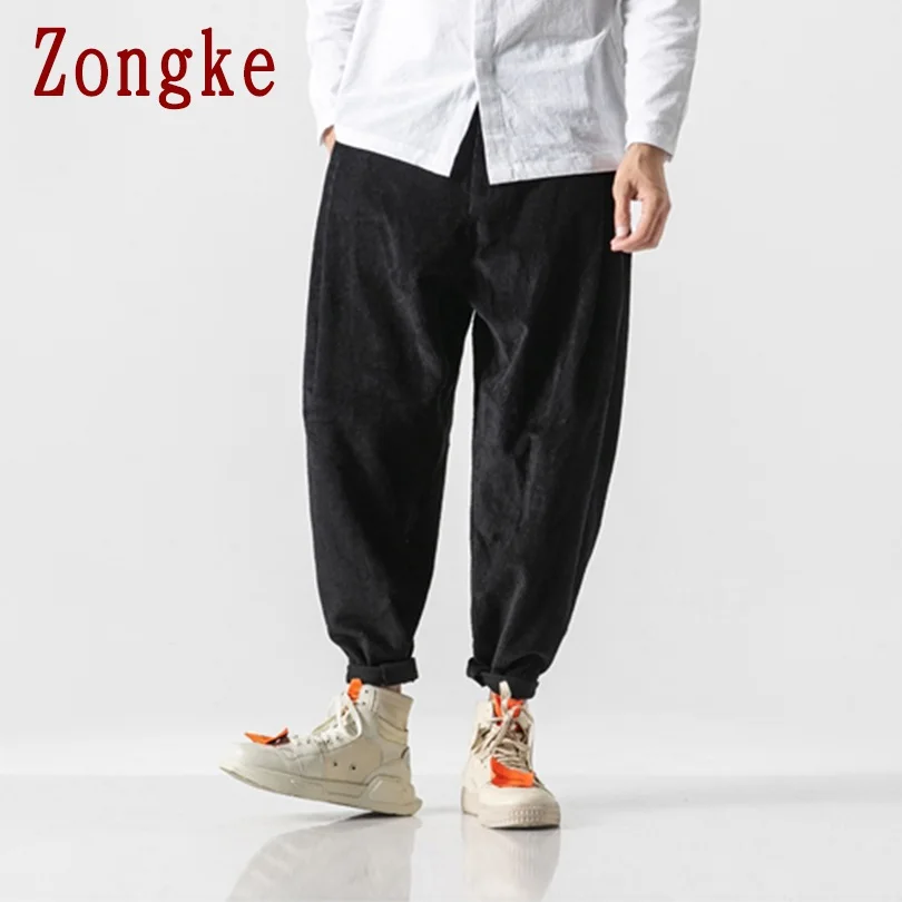 Zongke брюки в тяжелом весе, мужские брюки для бега, мужские брюки, уличная одежда, спортивные штаны, шаровары, мужские брюки, 5XL, осень, новинка