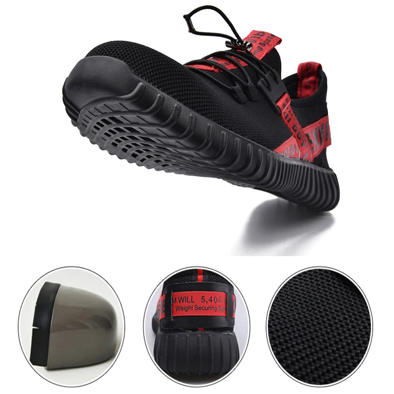 MWSC/Рабочая обувь Safery; ботинки для мужчин; светильник; сетчатая обувь; мужские ботинки со стальным носком; небьющиеся кроссовки