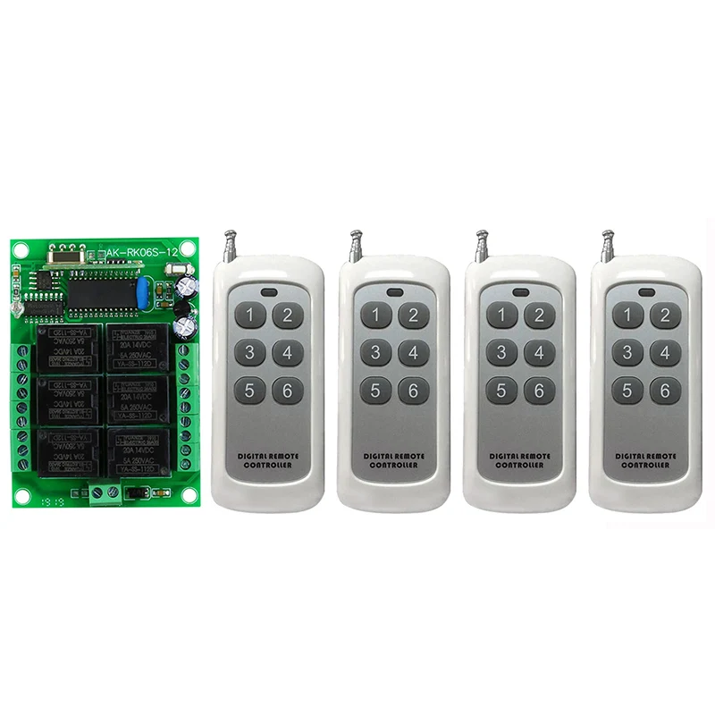 DC 12V 6 CH 6CH RF беспроводной пульт дистанционного управления ler радиопереключатель