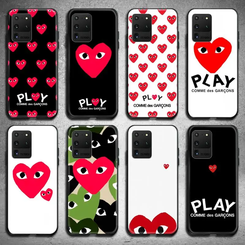 

Luxury design CDG play Phone Case for Samsung S20 plus Ultra S6 S7 edge S8 S9 plus S10 5G lite 2020