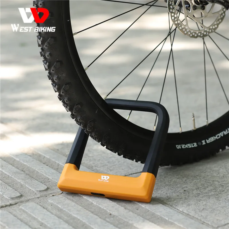 

WEST BIKING Bicycle U Lock Anti-theft MTB Road Bike Motorcycle Ebike Scooter Lock Heavy Duty Steel Upgrade Security Cycling Lock