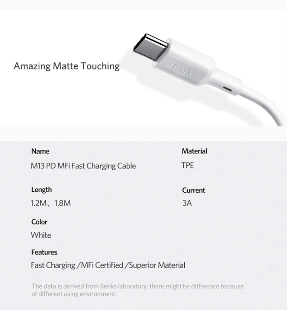 Benks MFi PD Cable Fast Charging For iPhone 11 Pro MAX X XR XS 8 Plus Type C to Lightning Phone Cables For iPad Pro Charger Cord (12)