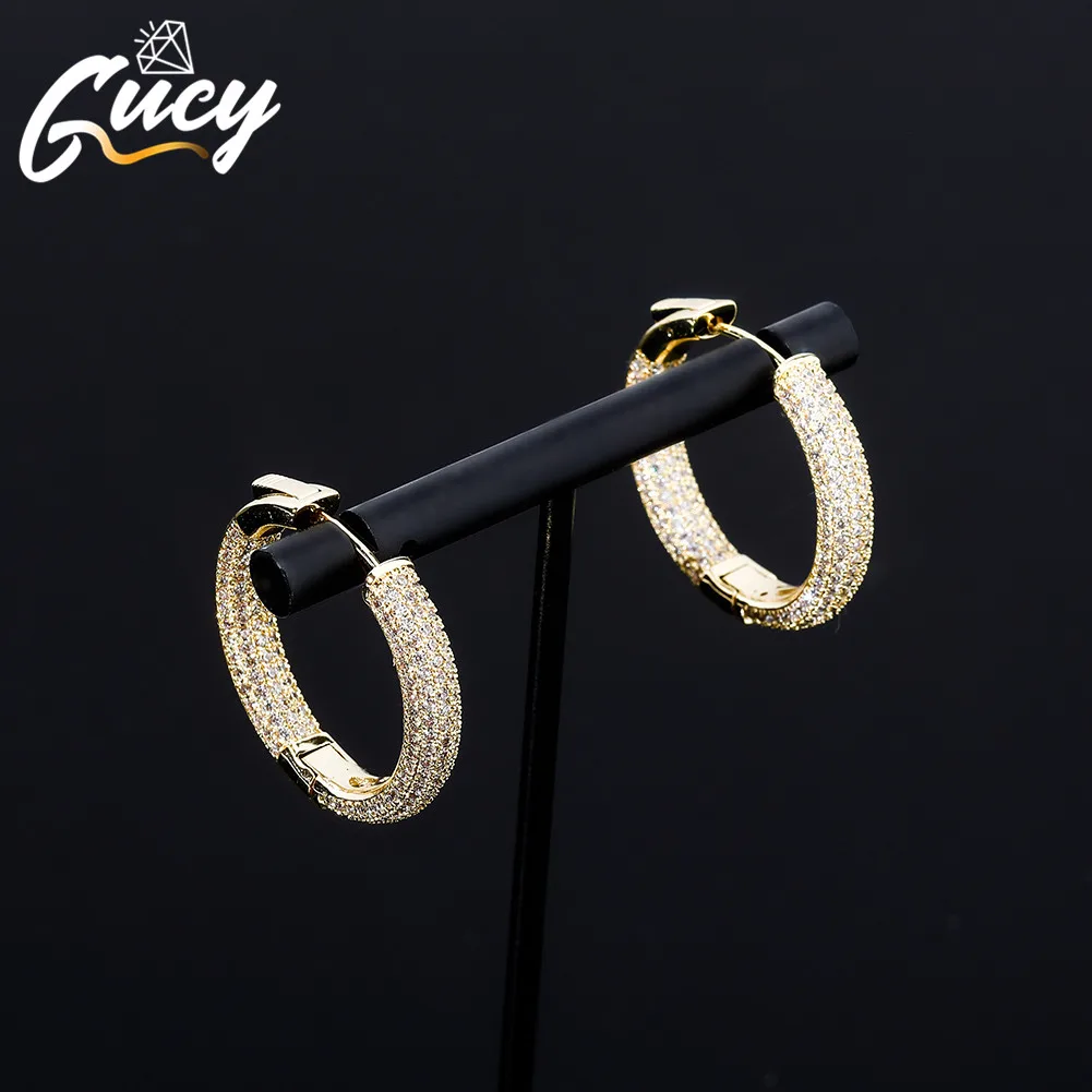

GUCY Cubic Zircon Earrings Women Small Hoop Earrings Gold Color Earring Fashion Jewelry Gift