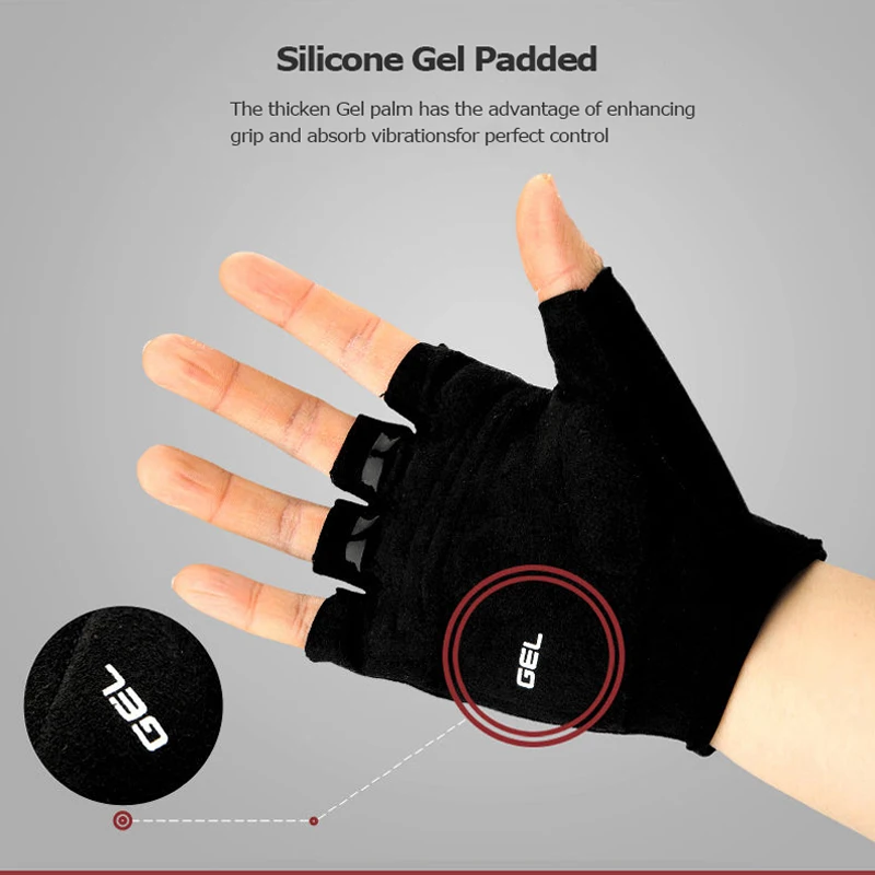 Sahoo 41914 Summer Breathable Non-slip Half Finger Cycling Bike Bicycle Gloves Mittens Silicone Gel Padded For Gym Fitness