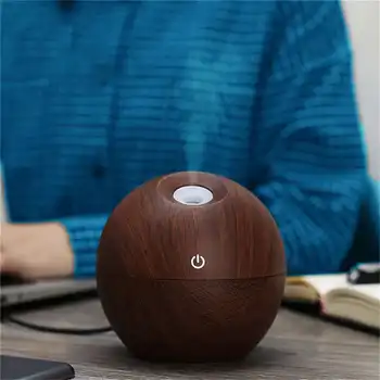 

130ml USB Round Humidifier Aromatherapy Essential Oil Diffuser Ultrasonic Cold Mist Humidifier with LED Color Light for Home