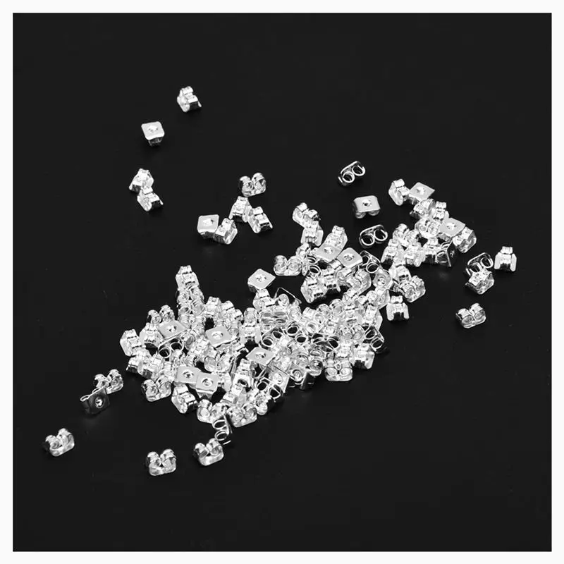 Сережки из хирургической стали среднего серебра, 100 шт