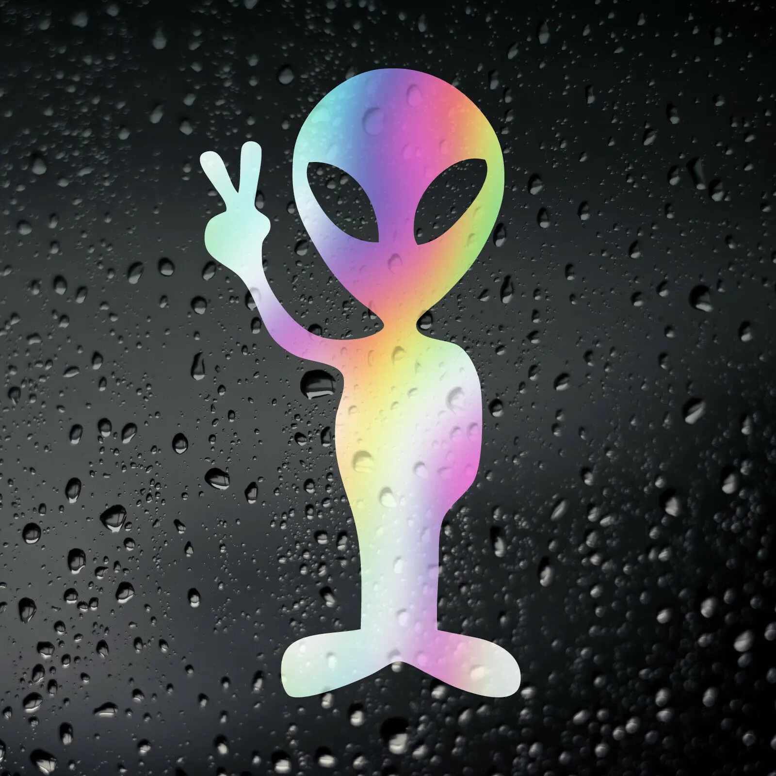 Забавная Автомобильная наклейка Three Ratels FD596 Alien Peace с маслом-Campervan JDM Dub Drift Laptop UFO