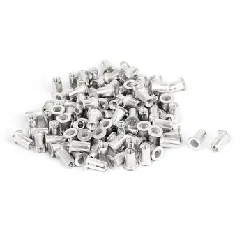 

New M5 Aluminum Flat Head Rivet Nut Insert Nuts Silver Tone 20pcs