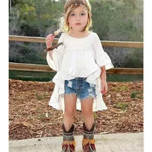 Pudcoco/белые рубашки для маленьких девочек; блузка; топы с длинными рукавами и оборками; рубашки; Детская осенняя одежда для девочек