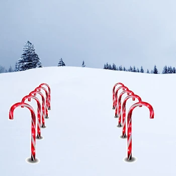 

Christmas Candy Cane Pathway Lights String Christmas/New Year Holiday Lights Outdoor Garden Glow in the dark Christmas Lights