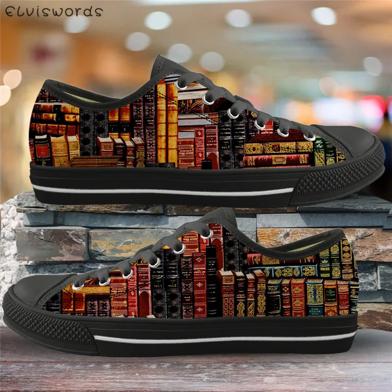 Женские парусиновые туфли ELVISWORDS винтажные на плоской подошве с узором в виде