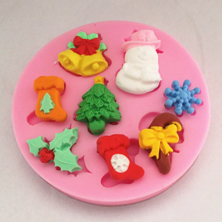 Снеговик снежинки Рождественская елка чулки колокольчики Шоколадные