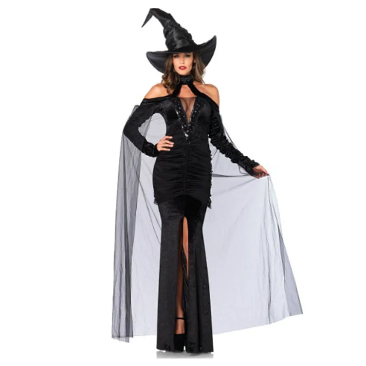

Europe And America Women's Halloween Clothing Character Play Wizard Sexy Witch Service Demon-Witch-