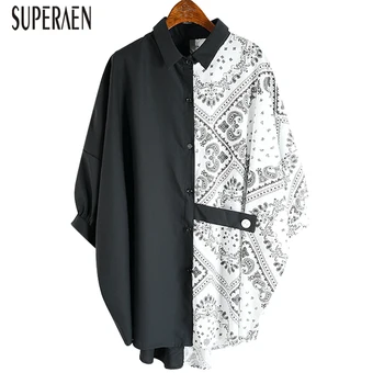 

SuperAen Fashion Europe Women Shirts Summer New 2020 Wild Casual Ladies Blouses and Tops Temperament Print Women Clothing