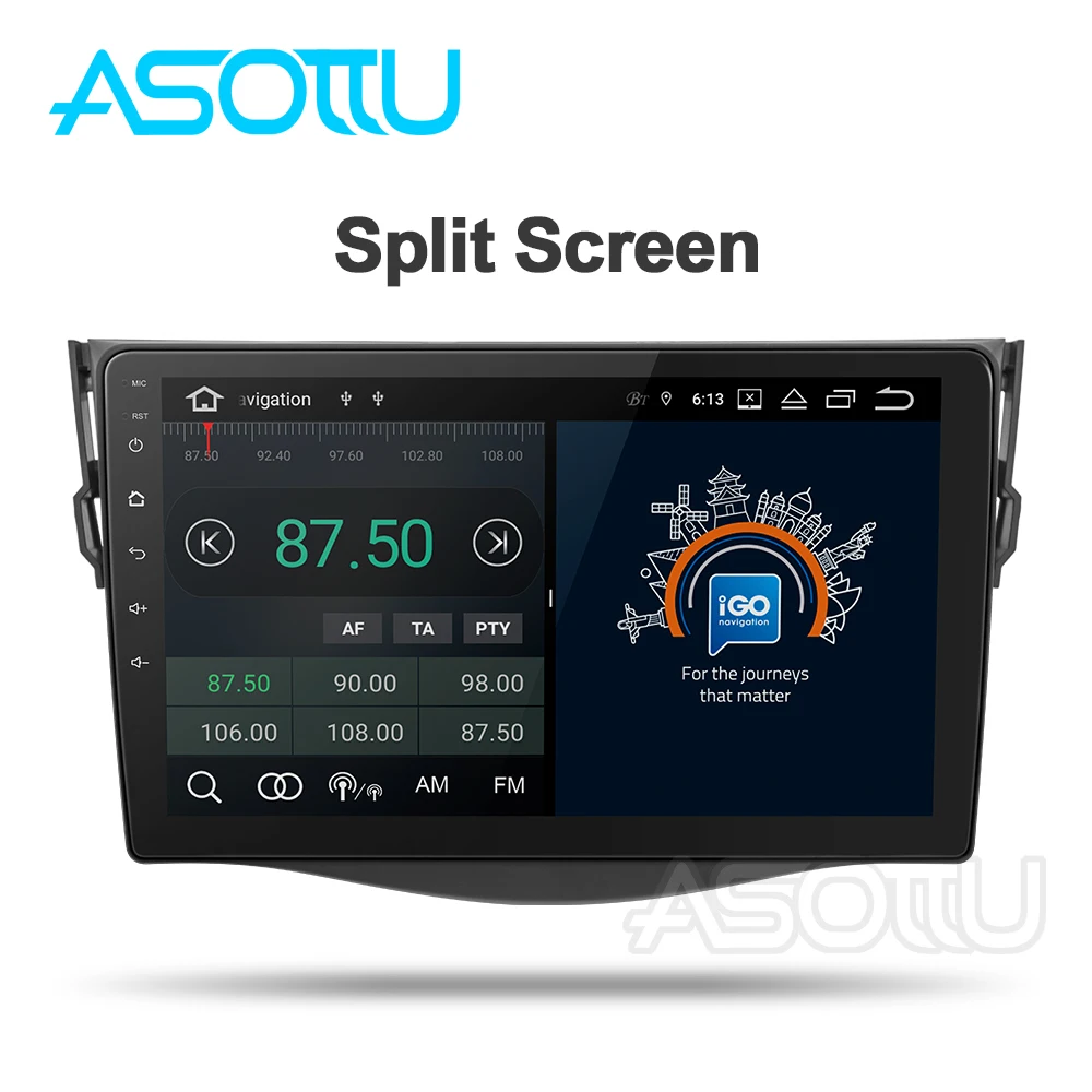 Автомобильный DVD плеер Asottu TO601 android 9 0 PX6 для toyota rav4 2007 2008 2009 2010 2011 радио gps