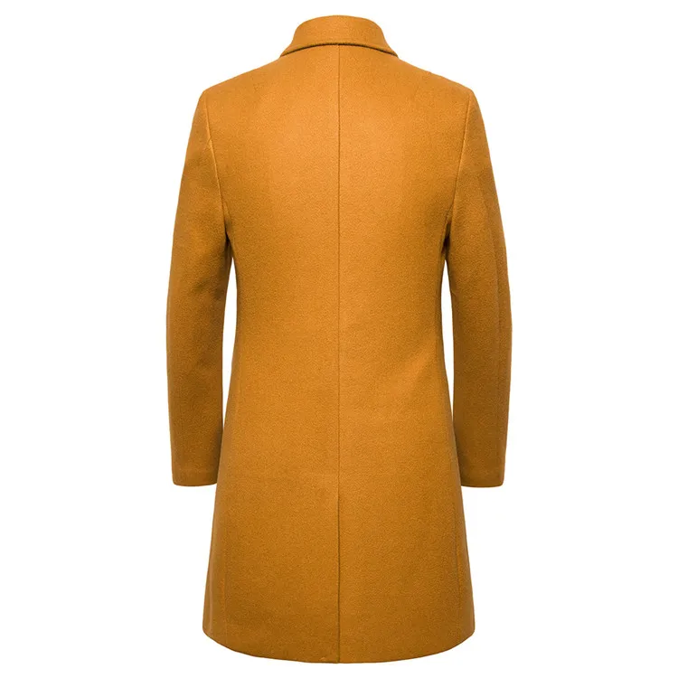 Новинка 2019, Зимняя шерстяная Мужская куртка, высококачественное шерстяное пальто, повседневное тонкое шерстяное пальто, мужская мода