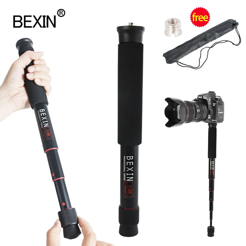 

P256 shooting monopod is flexible, lightweight, portable monopod, aluminum rotary telescopic 5-section cane for SLR camera