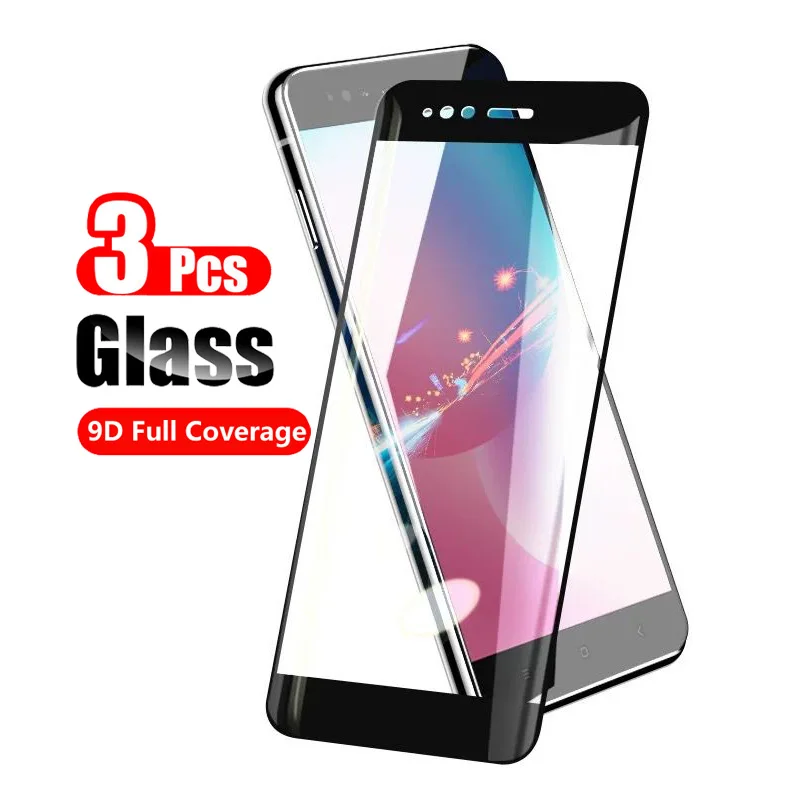 3-PACK Full Cover Tempered Glass For Xiaomi Mi A1 Screen Protector 5X Film 9D Black Edge to | Аксессуары для телефонов