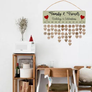

100 Pcs DIY Wooden Calendar Listing Birthday Party Home Decoration Pendant Creative Manual Calendar Crafts Pendant