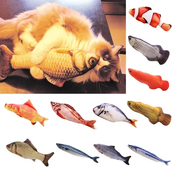 

3D Fish Plush Cat Toy Interactive Gifts Fish Catnip Toys Pillow Doll Simulation Fish Playing Toy For Pet