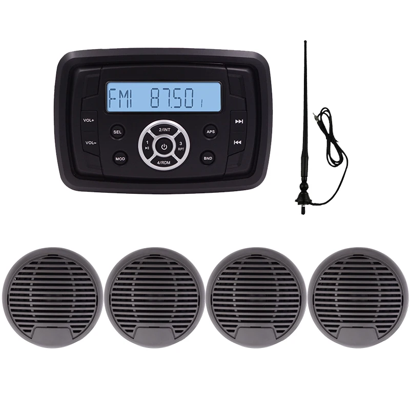 Guzare морской радио плеер Водонепроницаемый Bluetooth приемник для лодки AM FM аудио колонки антенна для автомобиля мотоцикла яхты ATV RV