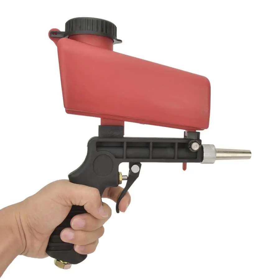 

Mini Pneumatic Spray Gun Portable Hand-Held Gravity Pneumatic Sand Blasting Gun with 1/4in Air Inlet Power Tool