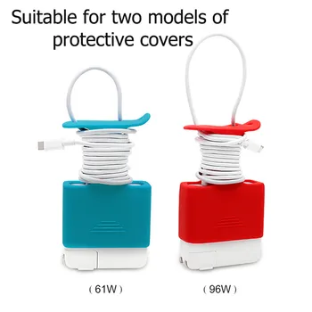 

Silicone Charger Protective Cover Charging Cable Organizer for Apple MacBook USB C Power Adapter 61W 96W Charger Protective Case