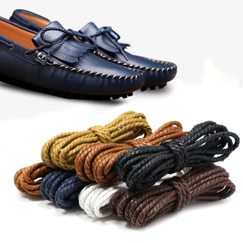 

1Pair Waxed Cotton Round Shoe Laces Leather Waterproof Shoelaces Men Martin Boots shoelace Shoes Strings Length 70/90/100cm