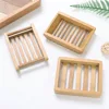 Wooden Natural Bamboo Soap Dishes Tray Holder Storage Soap Rack Plate Box Container Portable Bathroom Soap Dish Storage Box ► Photo 3/6