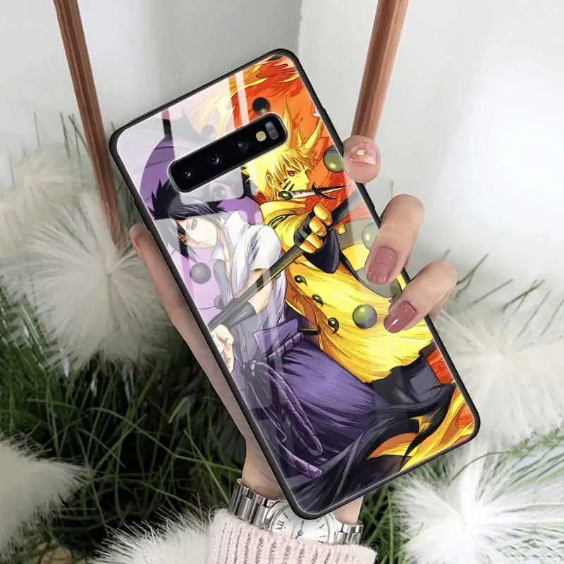 14 Наруто Саске закаленное стекло чехол для samsung Galaxy S10 S10e S9 S8 Note9 Note 10 Plus 5G A50 A30 силиконовый край задняя оболочка - Цвет: 14