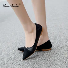 Roni Bouker/повседневные женские туфли на плоской подошве с острым носком; женские офисные туфли из мягкой кожи на плоской подошве; женские уличные Модные балетки; цвет розовый; женская обувь