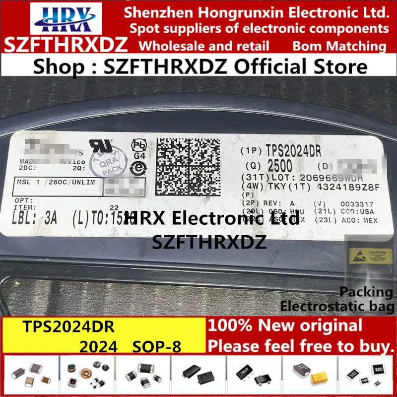 TPS2024DR SOP8 TPS2024DRG4 лапками углублением SOP-8 TPS2024D 2500 шт./катушка(10PCS-20PCS-50PCS