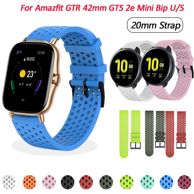 20mm Leather Watchband For Xiaomi Huami Amazfit Gts 4 Mini Bip S U Lite  Bracelet Wrist Strap Correa Gts 2 2e Mini 3 Pro Gtr 42mm - Watchbands -  AliExpress