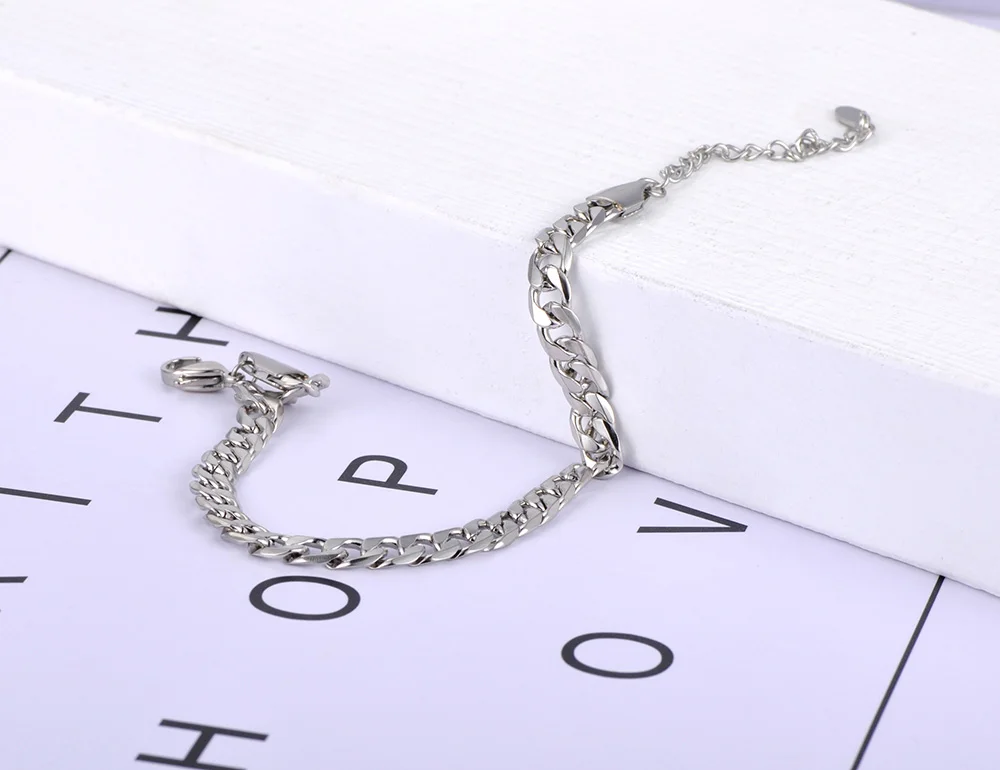 JeeMango Hiphop/Rock 316L Edelstahl großes dickes Kettenarmband für Männer und Frauen, Punk-Gliederkette, Vintage-Armband JB20174 – Detail 3
