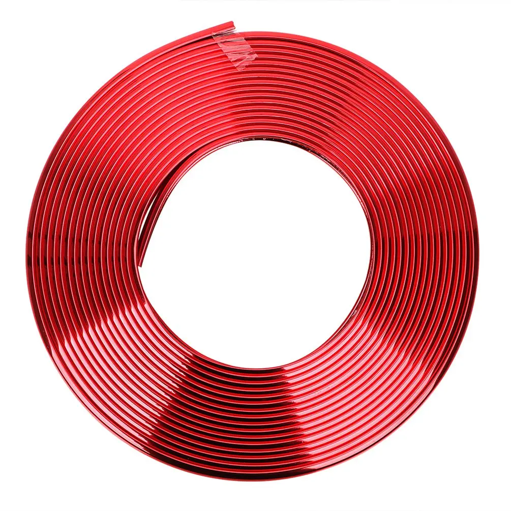5 метров обода для автомобильных шин Декоративная полоса уменьшает соскабливание защитная лента - Цвет: Красный