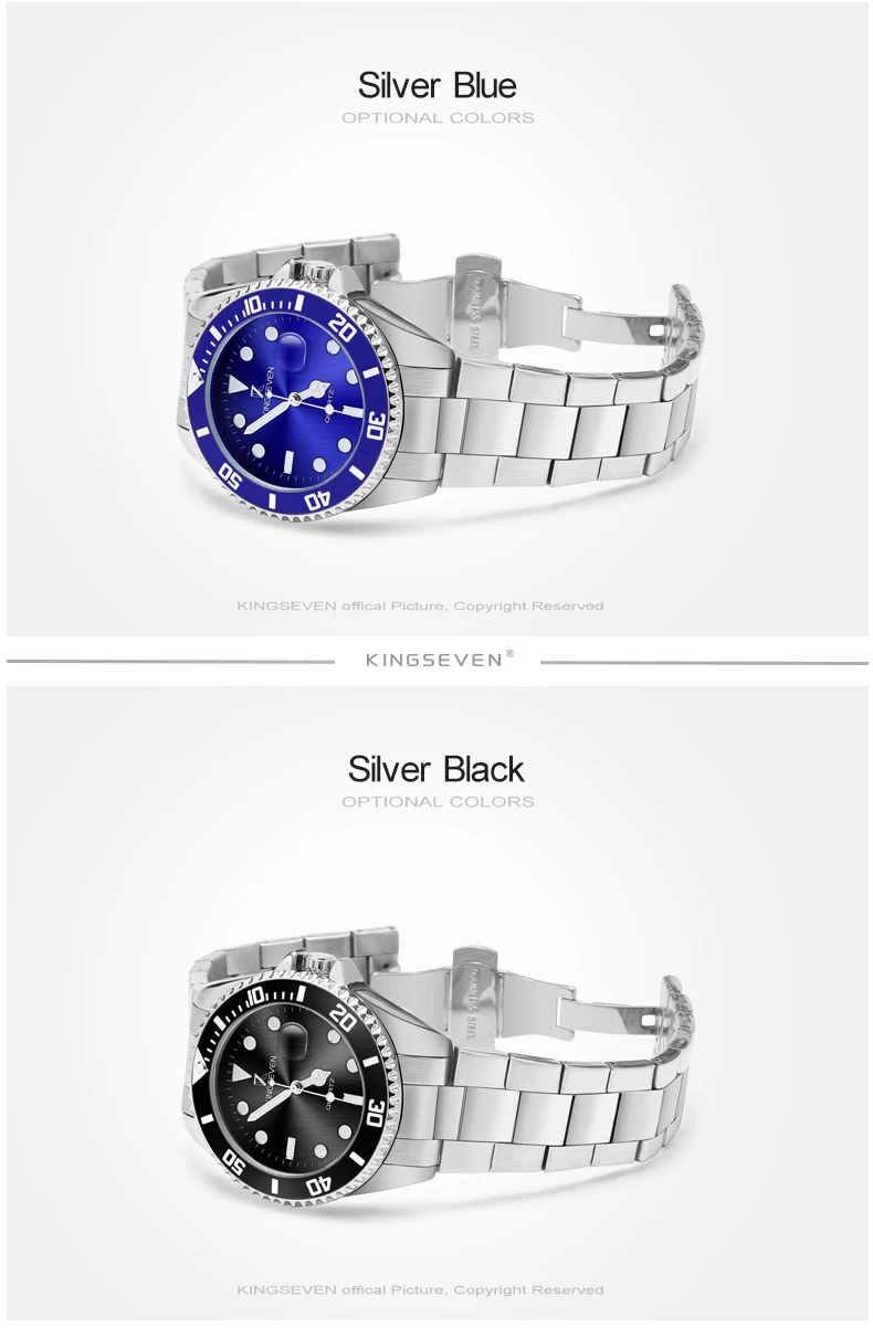 kingseven Top Brand Luxury Fashion Diver Watch Men 30ATM Waterproof Date Clock Sport Watches Mens Quartz Wristwatch Relogio Masc