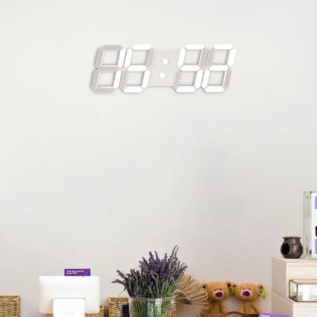 TS-11 Multifunctional Led Clock 3d Stereo Led Electronic Clock Home Fashion Wall Clock Creative Wall Clock