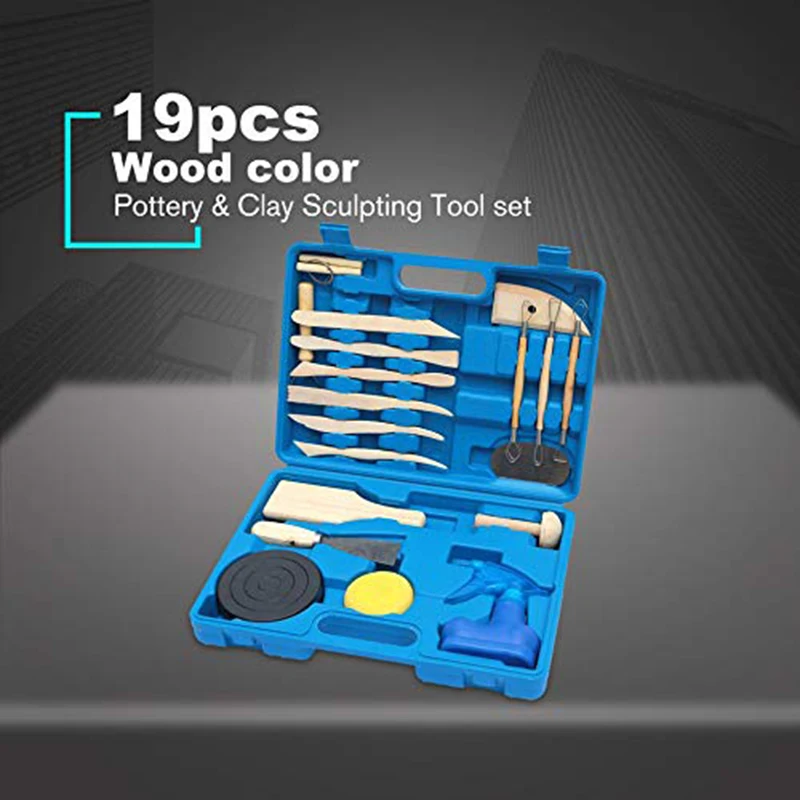 

Pottery Clay Sculpting Tool Sets DIY Art Crafts Modeling Ceramics Tool Kits Wood Color