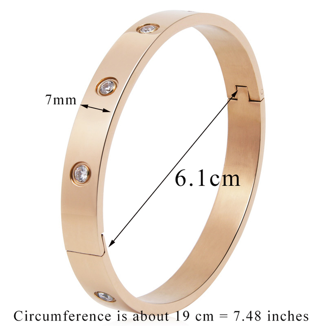 Lovers Bracelets Woman Bracelets Stainless Steel Bangles and Bangles Cubic Zirconia Golden Woman Jewelry Gifts