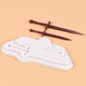 

Knight Battle Swords Mould Silicone Mold Fondant Cake Decorating Tool Gumpaste Sugarcraft Chocolate Forms Bakeware