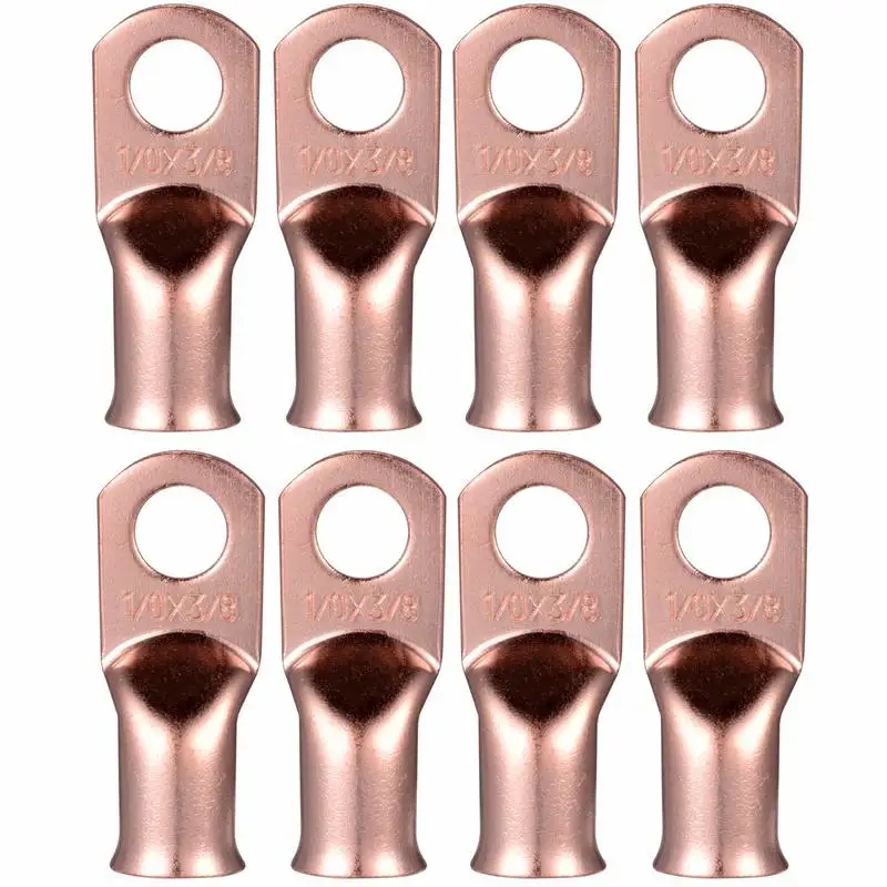 Copper Non-Insulated 4G Wire Gauge 5//16/" Ring Terminals 10 pcs