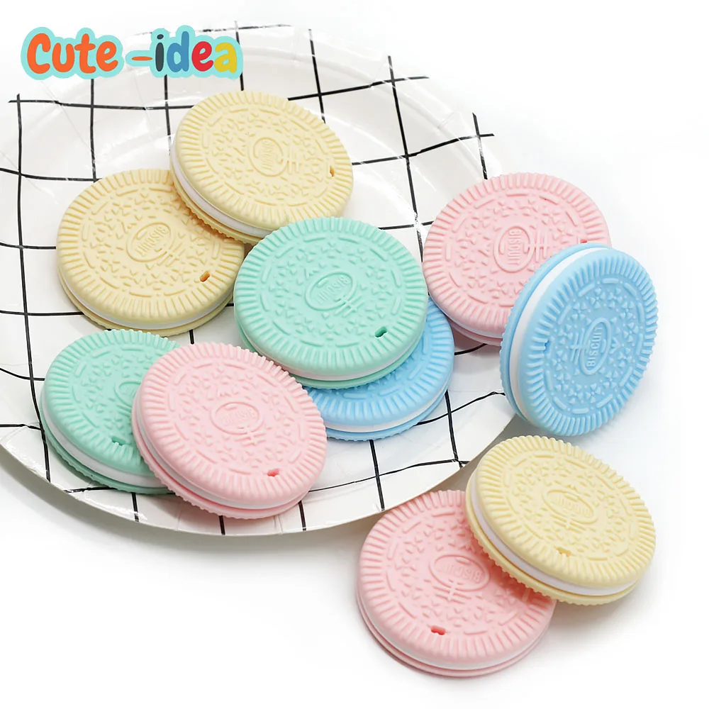Cuteidea Food Grade Baby Silicone Cookie Teether 2pcs Baby Chew