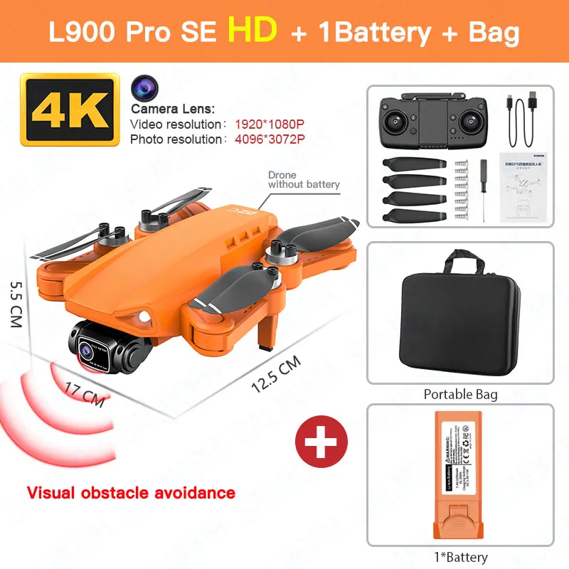 L900 Pro SE HD Drone 4K Professional FPV With Camera 5G WIFI Visual Obstacle Avoidance Brushless Motor RC Quadcopter Mini Dron 