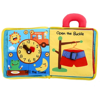 

Baby Learning Cloth Book Learn To Zip Snap Button Buckle Lace and Tie Intelligence Development Educational Toy for Baby Children