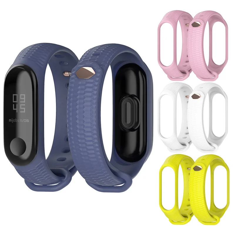 Ремешок силиконовый для Xiaomi Mi Band 3 спортивный браслет смарт часов 4