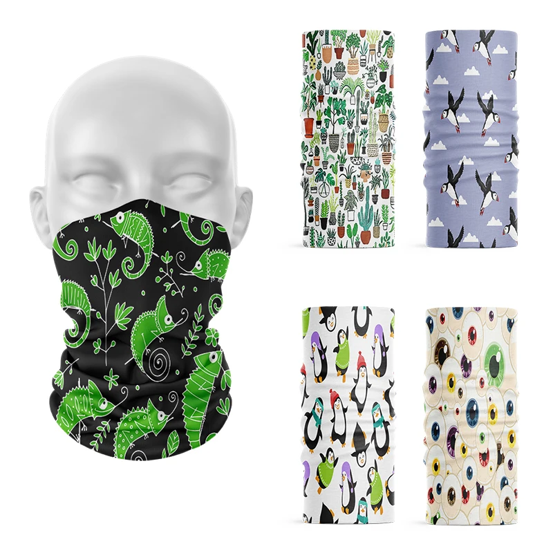 

New Fashion Women Printed Ring Scarf Summer Neck Gaiter Microfiber Seamless Tubular Headscarf Cycling Head Wrap Cover Bandana