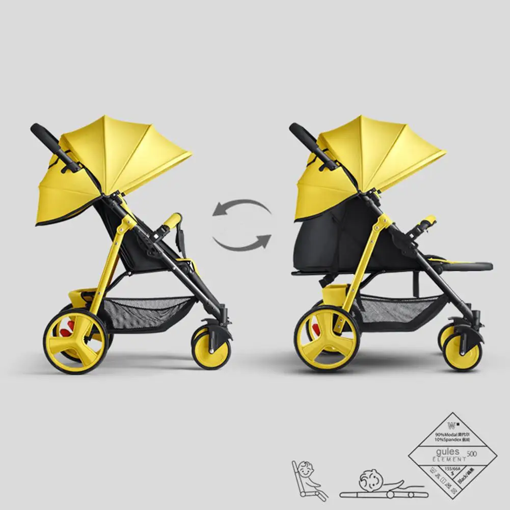 Kidlove Salady High-view складной противоударный четырехколесное светодиодное Детские коляски с корзина для ног размещая публикации корзина