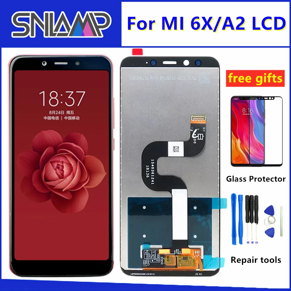 5 99 &quotОригинальный ЖК дисплей для Xiaomi Mi A2 сенсорный экран дигитайзер с рамкой 6X