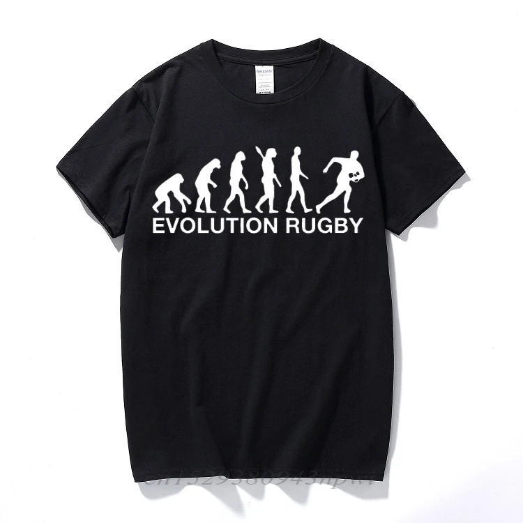 Футболка мужская с принтом Evolution rugbying повседневная хлопковая тенниска короткими